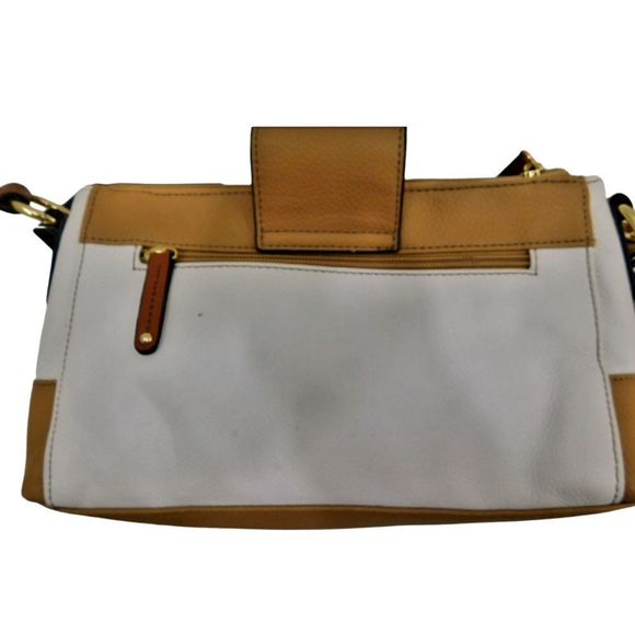 NWT Tignanello Ivory and Tan Shoulder Purse with Strap. - Picture 4 of 6